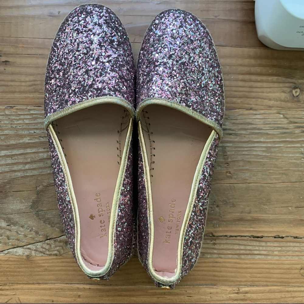 Kate Spade Glitter Espadrilles Size 9